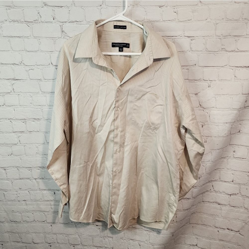 Men's Pronto Uomo Couture "100's 2 Ply" longsleeve button-down shirt, size XL